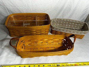 lot 207 image: Three Longaberger Baskets Two with Organizing Liners