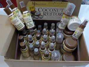 lot 152 image: 37 pc Display Coconut Restore Trial Size 6 Different Products
