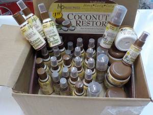 lot 153 image: 37 pc Display Coconut Restore Trial Size 6 Different Products