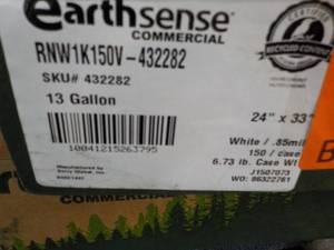lot 243 image: EarthSense 150 ct 13 Gallon Commercial Can Liners