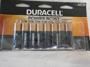 lot 277 image: 16 ct Duracell Double AA Batteries...