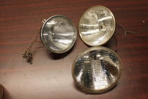 Group of 3 Vintage Motorcycle Headlights - Unused Condition