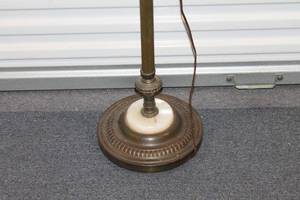 Vintage Brass Floor Lamp with Marble Base