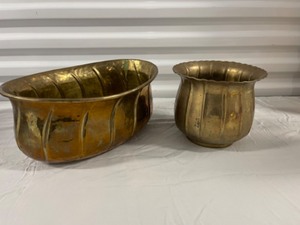 Lot of 3 Brass Woven Baskets