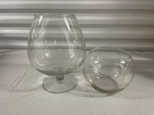 Lot of 2 Glass Containers