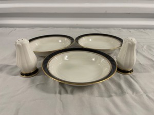 Set of Noritake Ivory China Dishes and Salt and Pepper Shakers