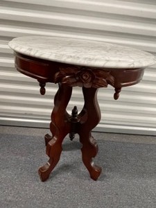 Marble-topped End Table