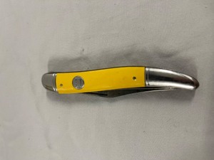 Vintage Imperial Prov RI USA 2-blade Yellow Handle Pocket Fish Knife