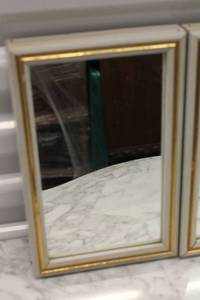 Pair of Rectangular Wall Mirrors with Gold Trim