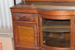 Antique Oak Sideboard with Mirror