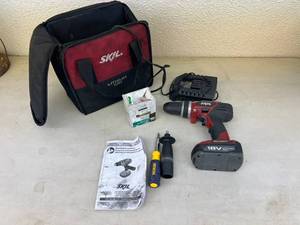 lot 59 image: 18 V Lithium Skil Cordless Drill Kit