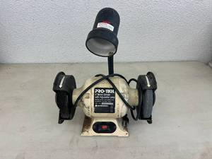lot 60 image: Pro-Tech 6 Bench Grinder with Adjustable Lamp