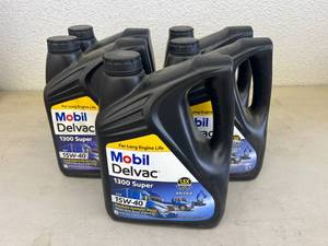 lot 65 image: 5 Gallons Mobil 1300 Super 15W40 Synthetic Blend Diesel Engine Oil