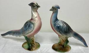 lot 113 image: Mid Century Stewart B. MCCulloch California Pottery Pheasant Figurines