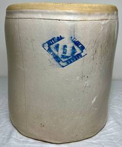 lot 119 image: Antique Pittsburgh Pottery Co Stoneware Crock #6