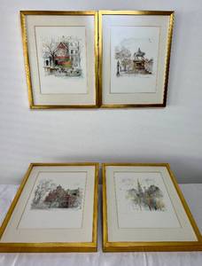 lot 170 image: Set of Four Carl Stenders Kunstforlag Framed Prints Copenhagen