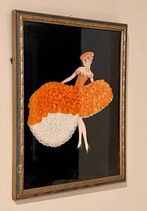 lot 179 image: Vintage Ribbon and Lace Lady Framed with Glass