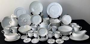 lot 90 image: Classic White Assorted Every Day Dinnerware