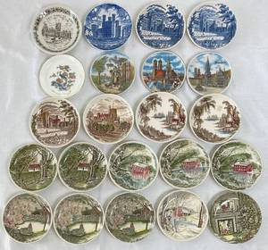 lot 74 image: Assorted Johnson Bros., Wedgewood, and German Porcelain Coasters 4.25