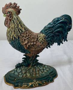 lot 19 image: Vintage Cast Iron Rooster Doorstop