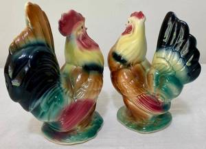 lot 26 image: Royal Copley Ceramic Chicken and Rooster Set