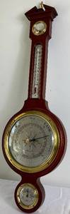lot 14 image: Vintage Airguide Mahogany Tall Banjo Weather Station 28