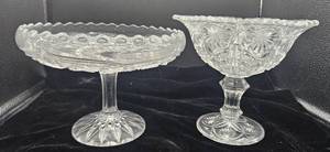 lot 181 image: Two Cut Glass Uranium Dishes