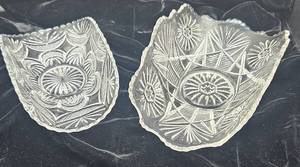 lot 184 image: Two Curved Uranium Glass Pieces
