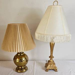 lot 207 image: Two Unique Brass Lamps