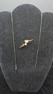 lot 124 image: 14KT Gold Necklace and Pin