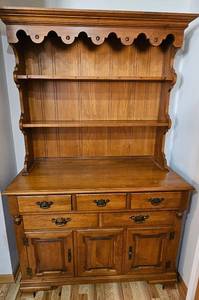 lot 198 image: Young Republic Tell City Indiana Solid Hard Rock Maple Hutch