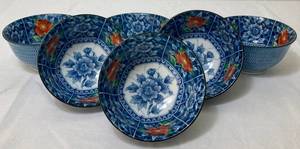 lot 28 image: Vintage Japanese Porcelain Soup  Rice  Noodle Bowls Set of 6