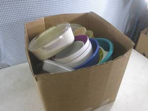 (F-2) Box of Assorted Kitchen - Cutting Boards, Bowls, Utensils Etc