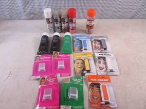 (CSB) Assortment of Colored Hair Spray, Streaming String, Body Paint, Face Makeup and Makeup Sticks