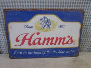 (EC1) Hamms Beer Tin Sign 11 34 x 7 34