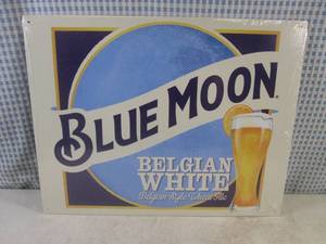 (EC1) Blue Moon Belgian White Tin Sign 16 x 11 12 - New In Wrap