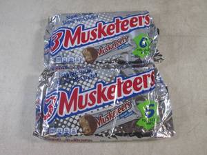 (B-1) 12 - 3 Musketeers Candy Bars - 2 Packages of 6 Full Size Bars Past Date
