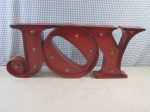(EC1) Metal Lightup JOY SignDecor - Battery Operated - 24 x 10