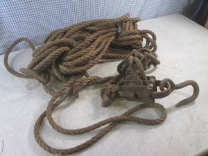 (A-1) Vintage 58 Rope with Pully...