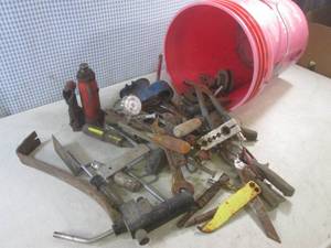 (G-1) Bucket Full of Assorted Hand Tools Etc