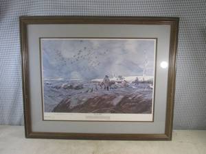 (D-1) Framed Signed and Numbered 0950 Larry Green The Long Rope Artist Proof Print 31 x 25