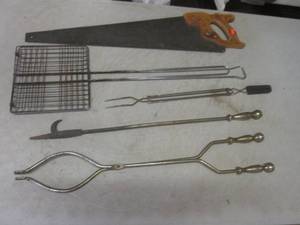 (EW6) Fireplace Tools, Fire Pit Tools and Hand Saw