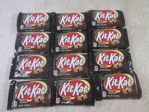 (B-3) 12 Kit Kat Dark Candy Bars Past Date