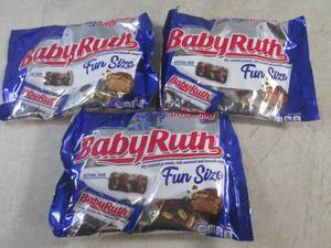 (B-1) 3 Bags of Baby Ruth Fun Size Candy Bars Past Date