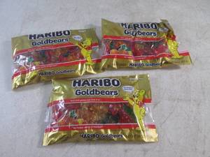 (B-1) 3 Bags Haribo Goldbears Past Date