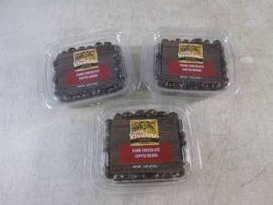 (B-2) 3 Containers of Dark Chocolate Covered Coffee Beans Past Date