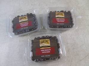 (B-2) 3 Containers of Dark Chocolate Covered Coffee Beans Past Date