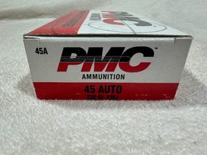 45 Auto PMC Ammunition 230 Gr Full Metal Jacket. 50 Centerfire Pistol Cartridges