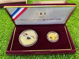 1988 US Mint Olympic Coins - Gold $5 & Silver $1