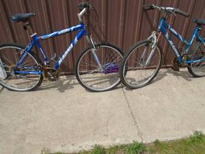 Qty 2 Magna bicycles. Been sitting outside. Need a little tlc. As shown.